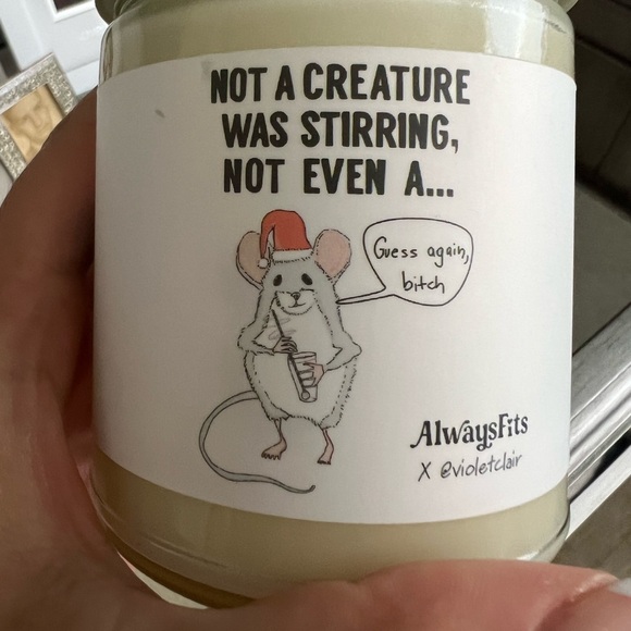 Alwaysfits not a creature was stirring peppermint candle. Not used - Picture 1 of 2